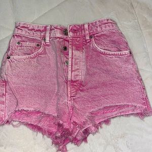 Zara pink denim shorts